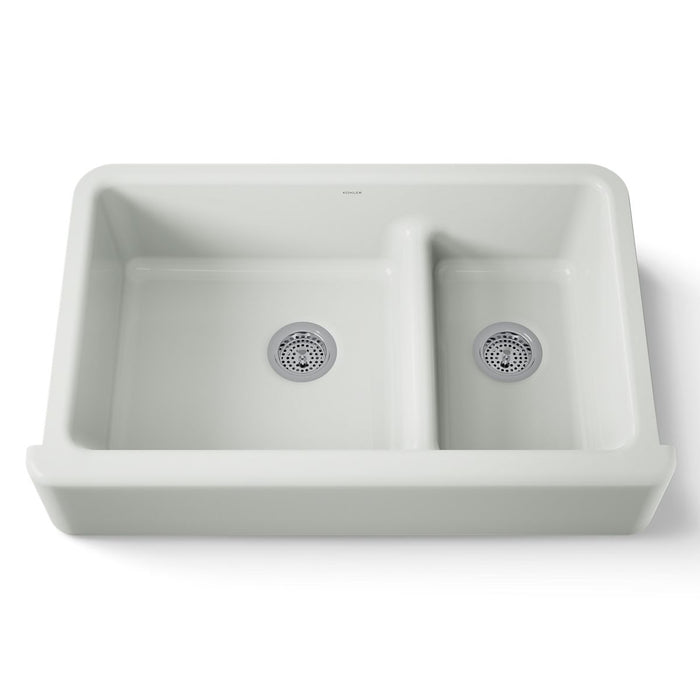 KOHLER K-6427 Whitehaven Smart Divide 35-3/4" undermount double-bowl farmhouse kitchen sink