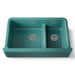 KOHLER K-6427 Whitehaven Smart Divide 35-3/4" undermount double-bowl farmhouse kitchen sink, teal - view 5