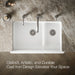 KOHLER Whitehaven Smart Divide 35-3/4" undermount double-bowl farmhouse kitchen sink