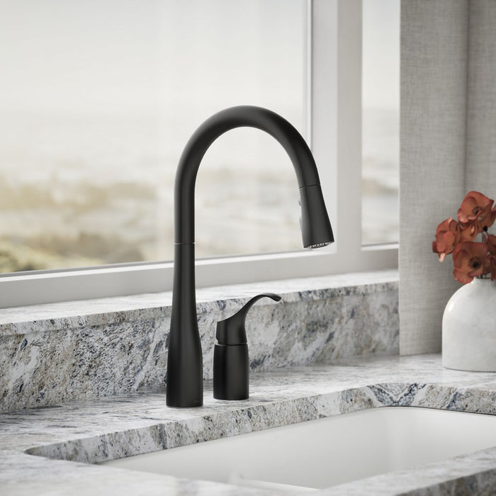 KOHLER Simplice Pull-down kitchen sink faucet with three-function sprayhead