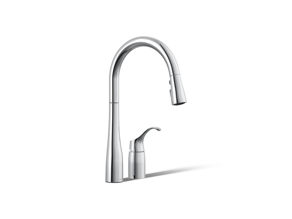 KOHLER Simplice Pull-down kitchen sink faucet with three-function sprayhead