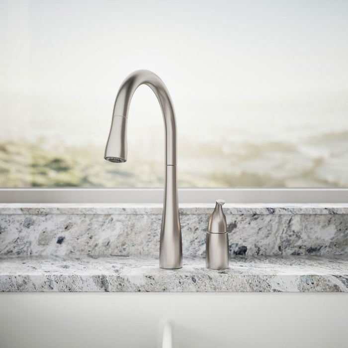 KOHLER Simplice Pull-down kitchen sink faucet with three-function sprayhead