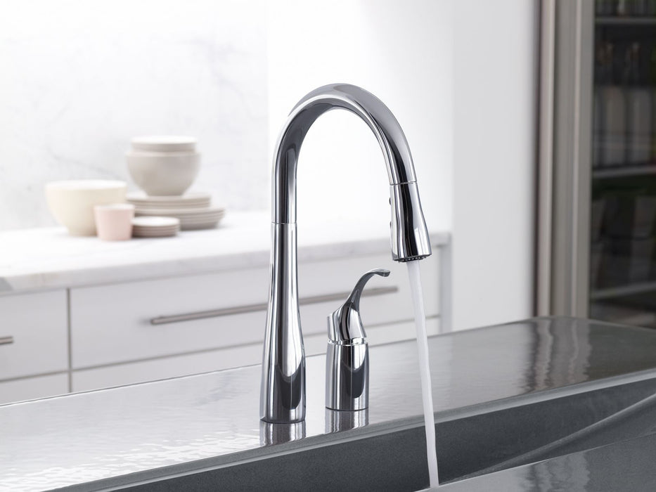 KOHLER K-649 Simplice Pull-down bar sink faucet with three-function sprayhead