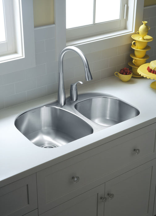 KOHLER K-649 Simplice Pull-down bar sink faucet with three-function sprayhead