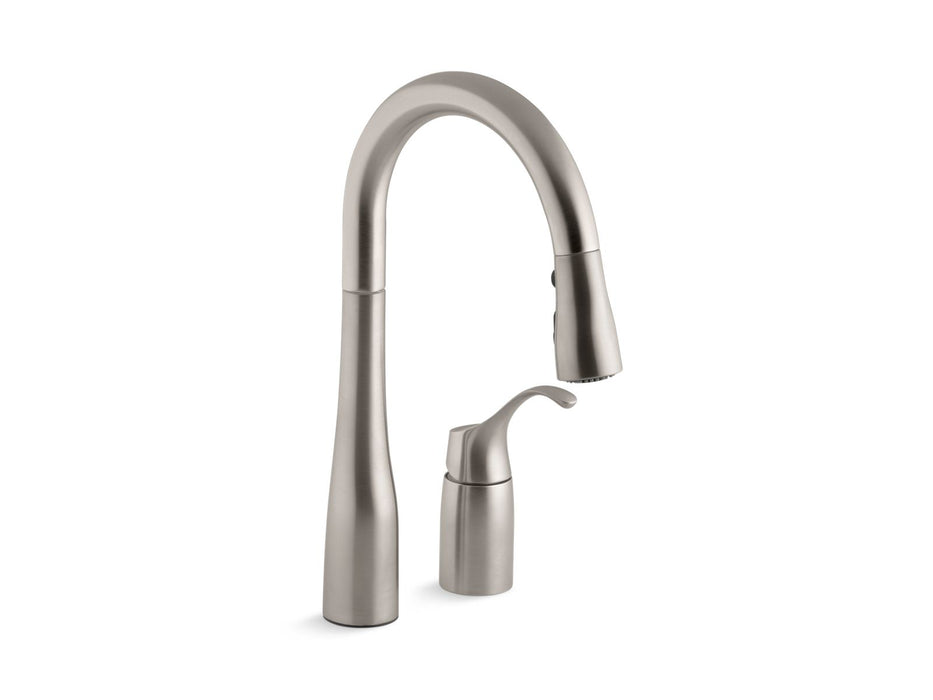 KOHLER Simplice Pull-down bar sink faucet with three-function sprayhead