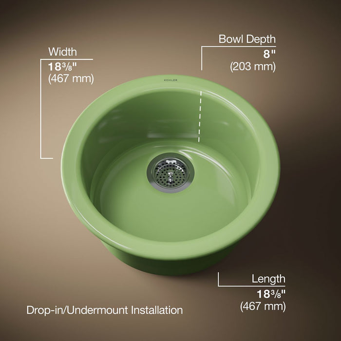 KOHLER K-6565 Porto Fino 18-1/2" top-/undermount single-bowl bar sink
