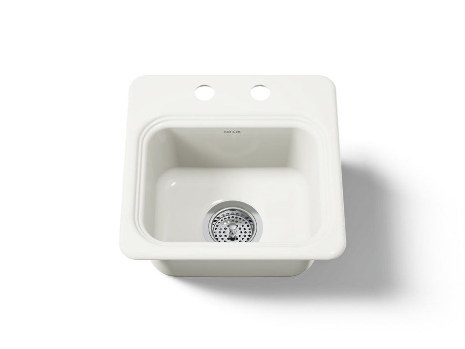 KOHLER K-6579-2 Northland 15" top-mount single-bowl bar sink, biscuit