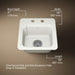 KOHLER K-6579-2 Northland 15" top-mount single-bowl bar sink, biscuit - view 5