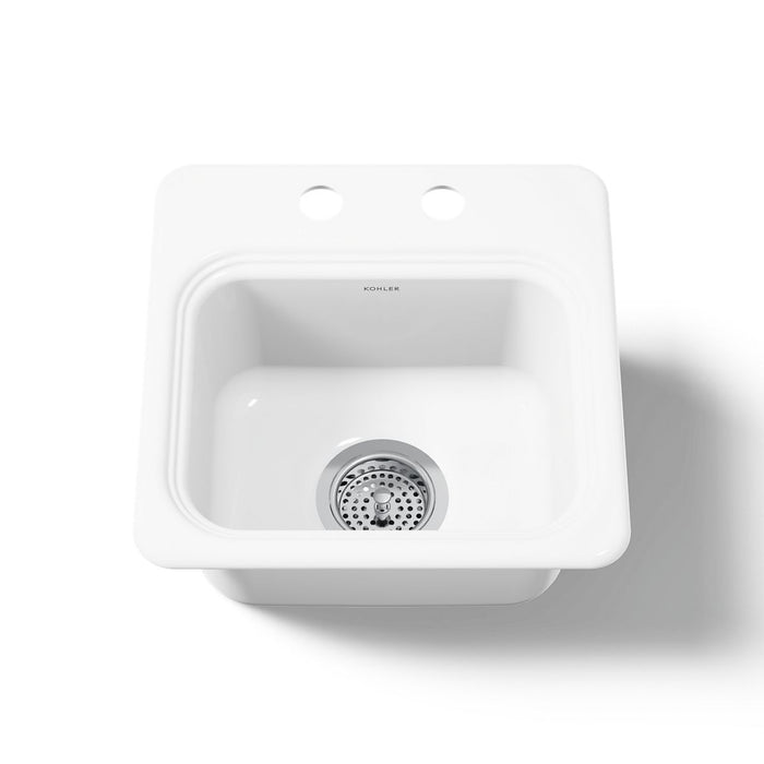 KOHLER K-6579-2 Northland 15" top-mount single-bowl bar sink, white - view 4