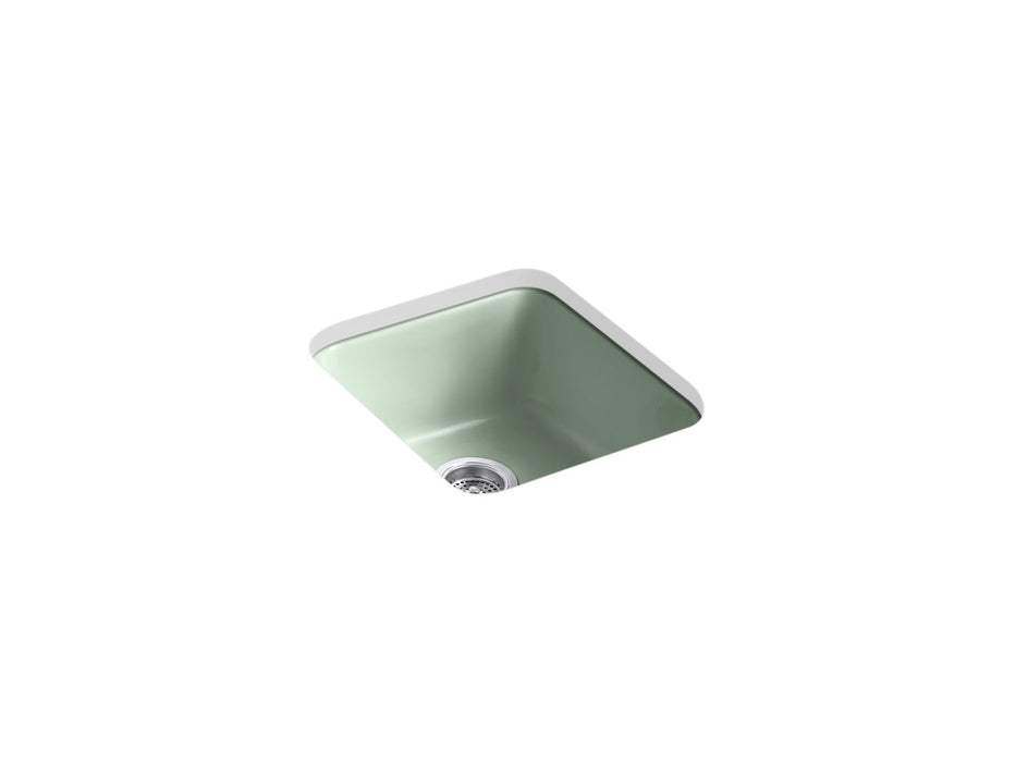 KOHLER K-6584 Iron/Tones 17" top-/undermount single-bowl bar sink, aspen green