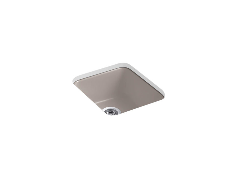 KOHLER K-6584 Iron/Tones 17" top-/undermount single-bowl bar sink, truffle