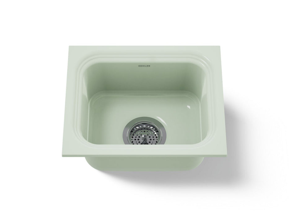 KOHLER K-6589-U Northland 15" undermount single-bowl bar sink, aspen green
