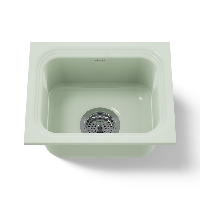 KOHLER K-6589-U Northland 15" undermount single-bowl bar sink, aspen green - view 5