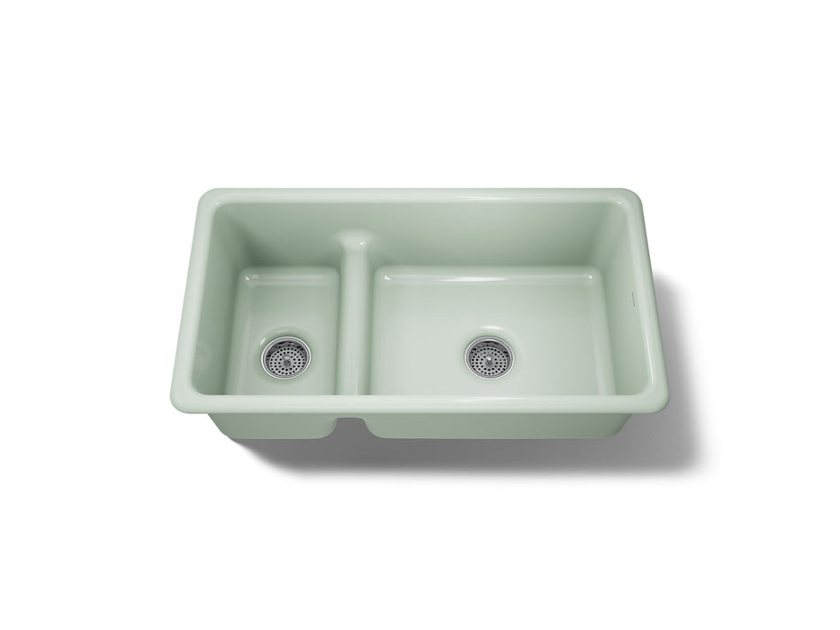 KOHLER K-6625 Iron/Tones Smart Divide 33" top-/undermount double-bowl kitchen sink