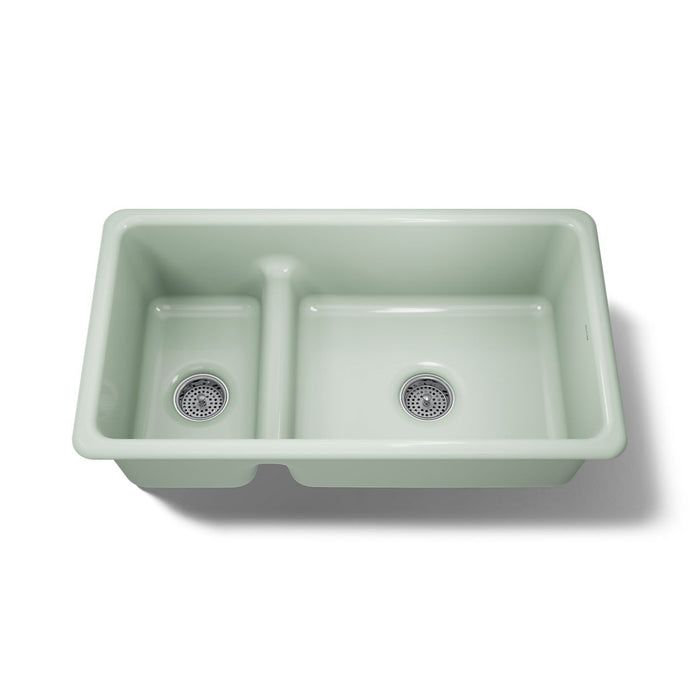 KOHLER K-6625 Iron/Tones Smart Divide 33" top-/undermount double-bowl kitchen sink