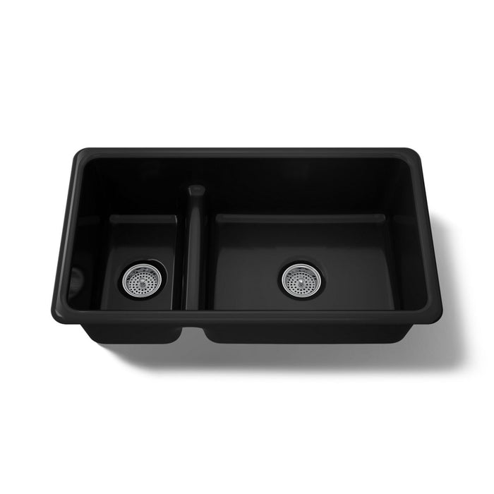 KOHLER K-6625 Iron/Tones Smart Divide 33" top-/undermount double-bowl kitchen sink