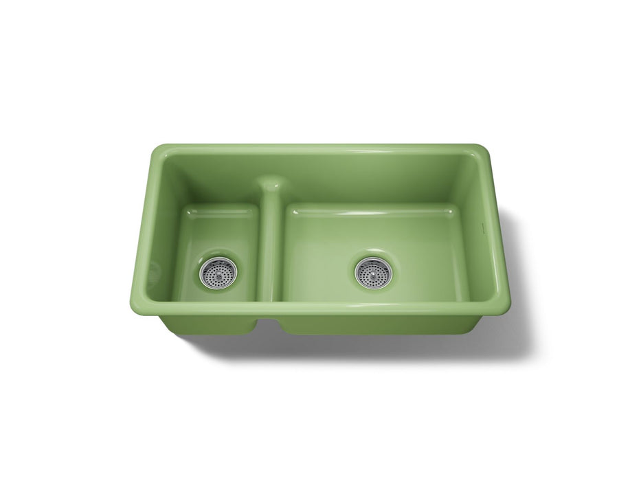 KOHLER K-6625 Iron/Tones Smart Divide 33" top-/undermount double-bowl kitchen sink