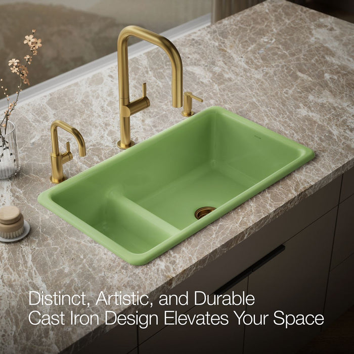 KOHLER K-6625 Iron/Tones Smart Divide 33" top-/undermount double-bowl kitchen sink