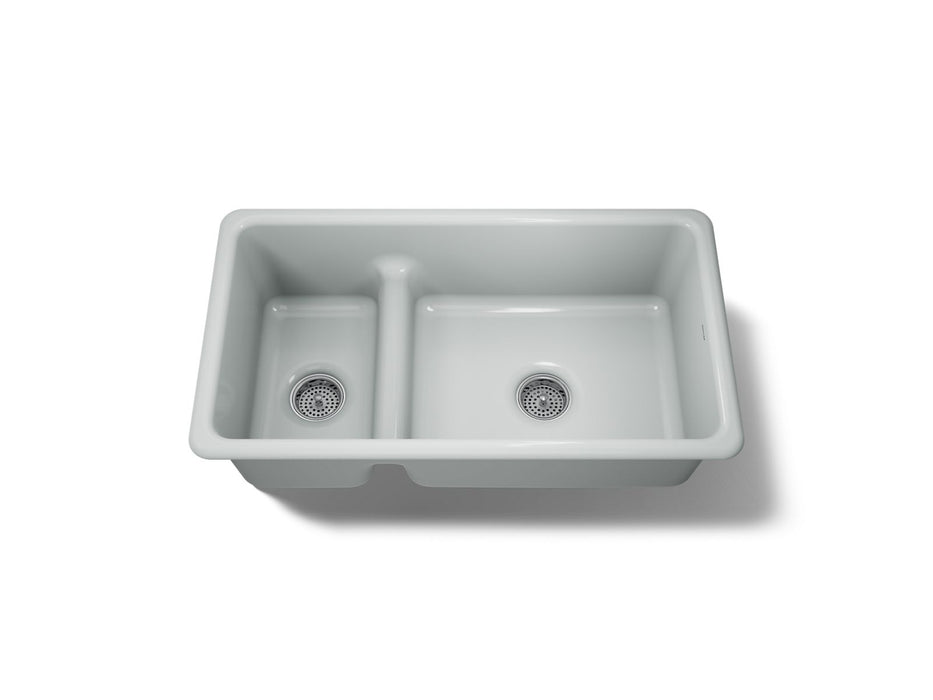 KOHLER K-6625 Iron/Tones Smart Divide 33" top-/undermount double-bowl kitchen sink