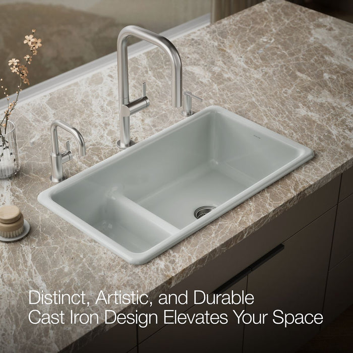 KOHLER K-6625 Iron/Tones Smart Divide 33" top-/undermount double-bowl kitchen sink