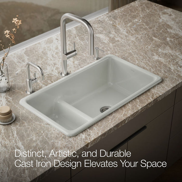 KOHLER K-6625 Iron/Tones Smart Divide 33" top-/undermount double-bowl kitchen sink