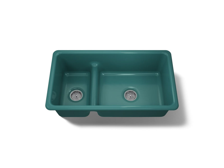 KOHLER Iron/Tones Smart Divide 33" top-/undermount double-bowl kitchen sink