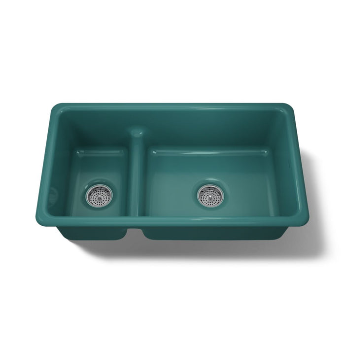 KOHLER K-6625 Iron/Tones Smart Divide 33" top-/undermount double-bowl kitchen sink