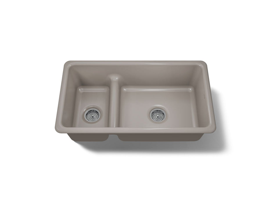 KOHLER K-6625 Iron/Tones Smart Divide 33" top-/undermount double-bowl kitchen sink