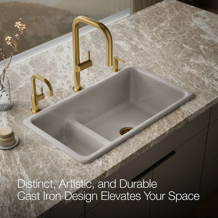 KOHLER K-6625 Iron/Tones Smart Divide 33" top-/undermount double-bowl kitchen sink
