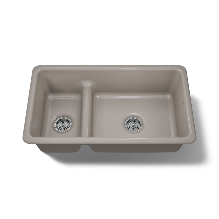 KOHLER K-6625 Iron/Tones Smart Divide 33" top-/undermount double-bowl kitchen sink
