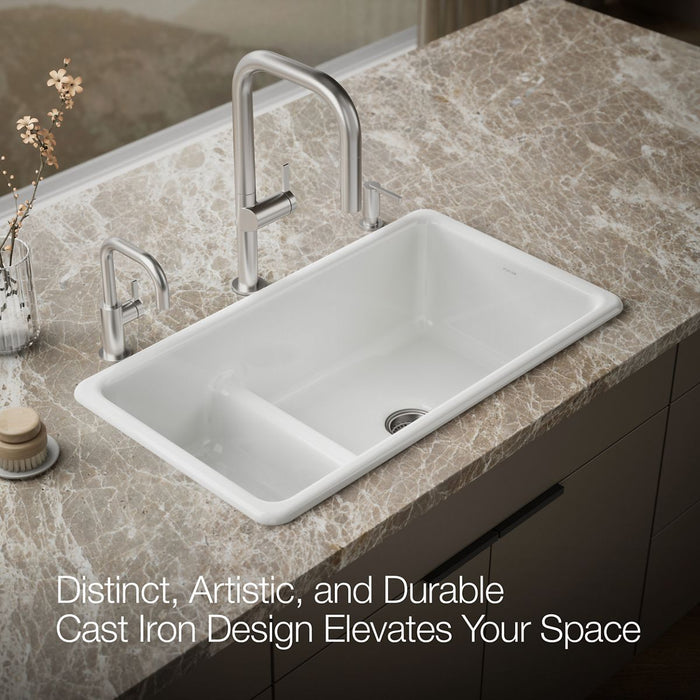 KOHLER Iron/Tones Smart Divide 33" top-/undermount double-bowl kitchen sink