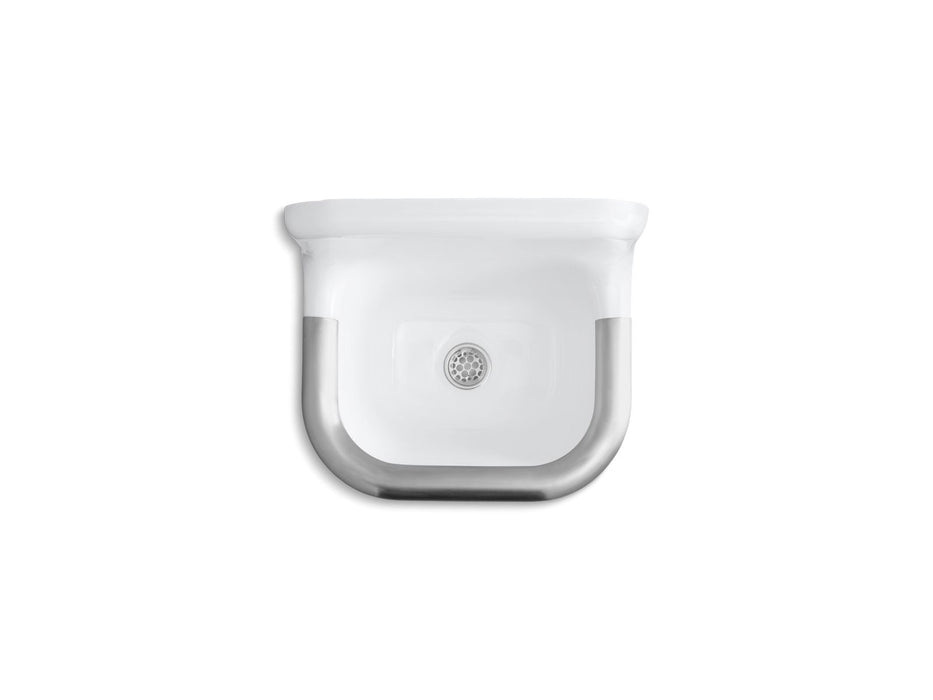 KOHLER K-6718 Bannon 22-1/4" x 18-1/4" Wall-mount or P-trap Mount Service Sink with Rim Guard and Blank Back