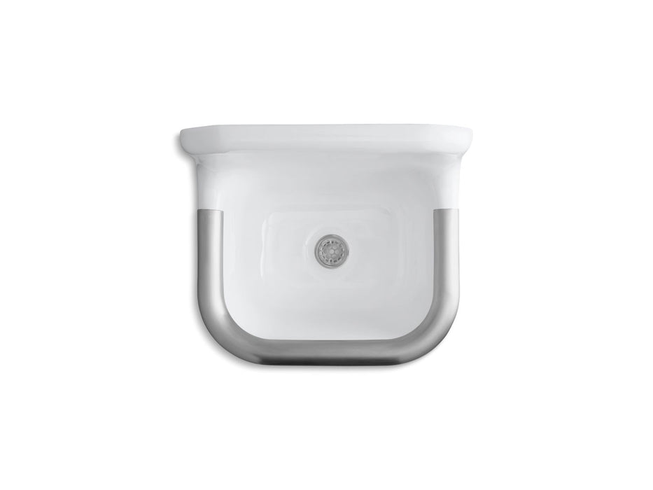 KOHLER K-6719 Bannon 24" x 20-1/4" Wall-mount or P-trap Mount Service Sink with Rim Guard and Blank Back