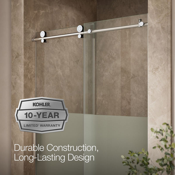 Kohler Composed 78" H sliding shower door with 3/8"-thick glass