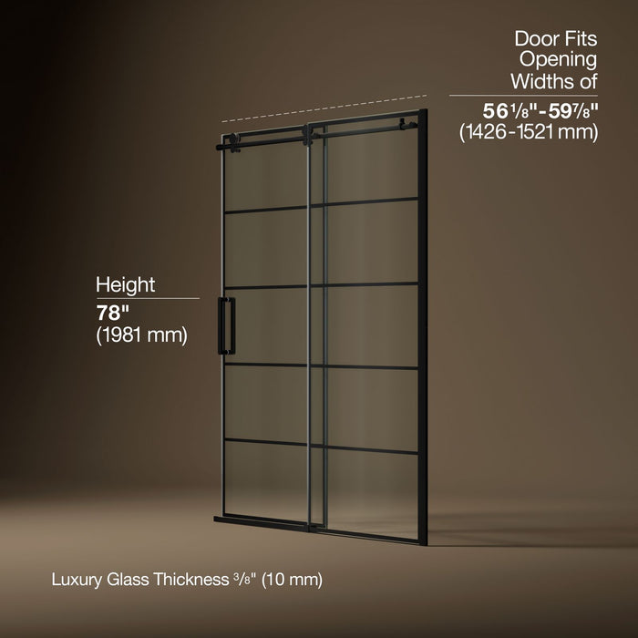 KOHLER K-701696-G79 Composed 78" H sliding shower door with 3/8"-thick glass