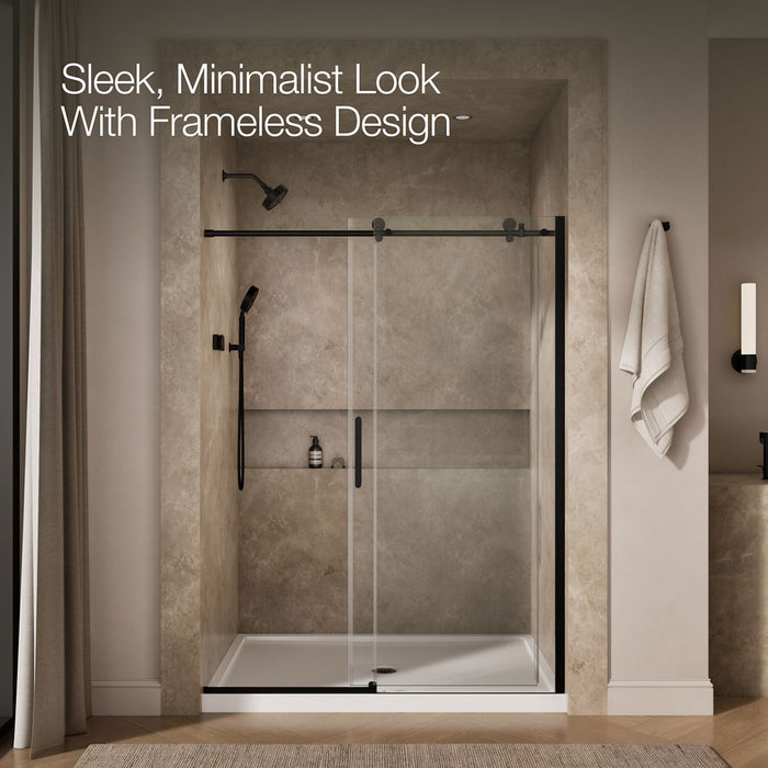 KOHLER K-701696-L Composed Sliding shower door, 78" H x 56-1/8 - 59-7/8" W, with 3/8" thick Crystal Clear glass