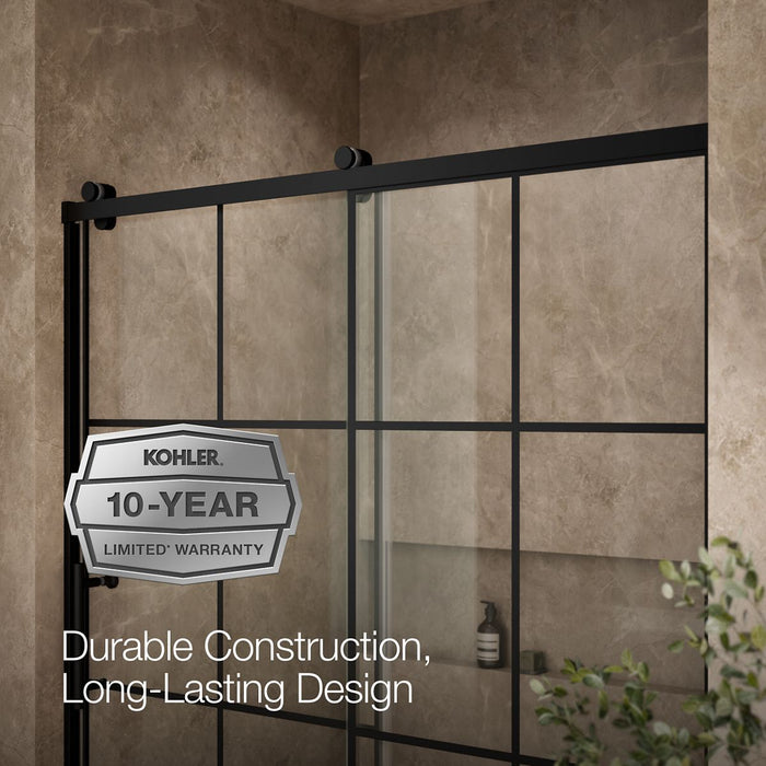 KOHLER K-702253-10G79 Rely 62-1/2" H sliding bath door with 3/8"-thick glass