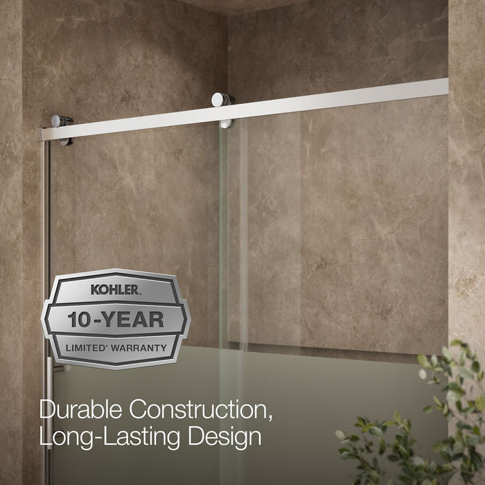 KOHLER K-702253-10G81 Rely 62-1/2" H sliding bath door with 3/8"-thick glass