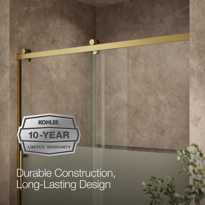 KOHLER K-702253-10G81 Rely 62-1/2" H sliding bath door with 3/8"-thick glass