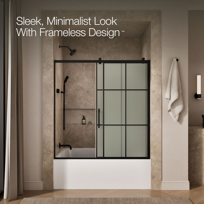 KOHLER K-702253-10G80 Rely 62-1/2" H sliding bath door with 3/8"-thick glass