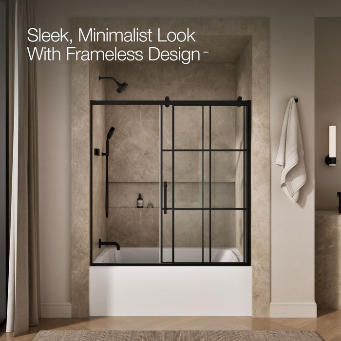 KOHLER K-702253-10G79 Rely 62-1/2" H sliding bath door with 3/8"-thick glass
