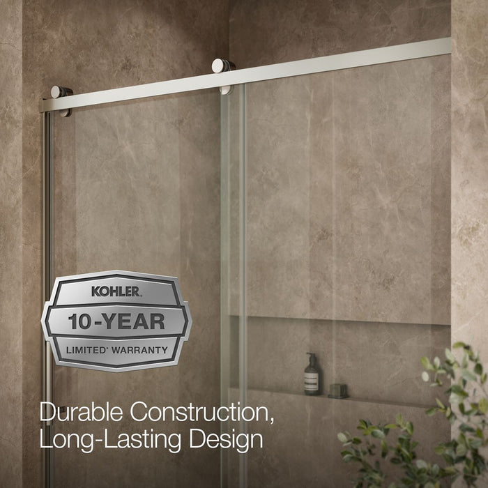 KOHLER K-702256-10L Rely 77" H sliding shower door with 3/8"-thick glass