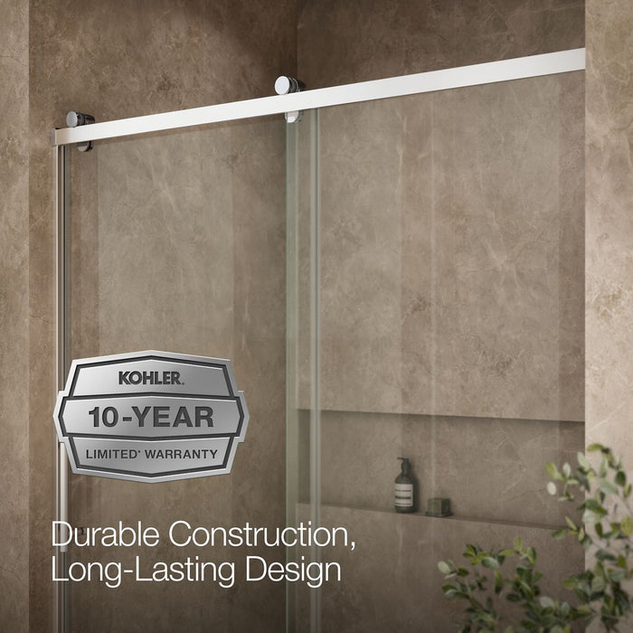 KOHLER K-702256-10L Rely 77" H sliding shower door with 3/8"-thick glass