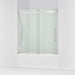 Kohler Levity Frameless sliding bath door, 61-9/16" H x 56-5/8 - 59-5/8" W, with 5/16"-thick Crystal Clear glass