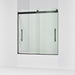 Kohler Levity Frameless sliding bath door, 61-9/16" H x 56-5/8 - 59-5/8" W, with 5/16"-thick Crystal Clear glass