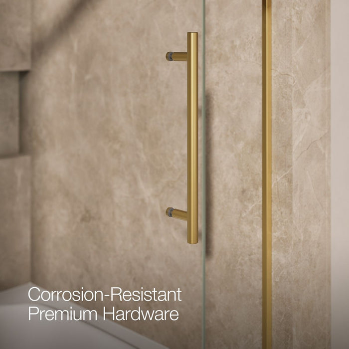 KOHLER K-702419-L Levity Frameless sliding bath door, 61-9/16" H x 56-5/8 - 59-5/8" W, with 5/16"-thick Crystal Clear glass