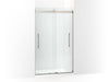 KOHLER K-702421-L Levity Frameless sliding shower door, 77-9/16" H x 44-5/8 - 47-5/8" W, with 5/16"-thick Crystal Clear 