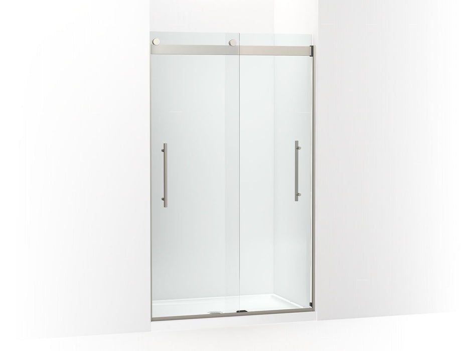 KOHLER K-702421-L Levity Frameless sliding shower door, 77-9/16" H x 44-5/8 - 47-5/8" W, with 5/16"-thick Crystal Clear 
