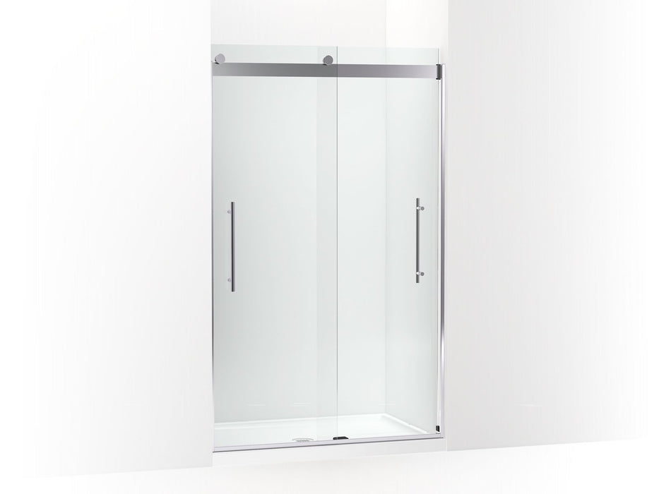 KOHLER K-702421-L Levity Frameless sliding shower door, 77-9/16" H x 44-5/8 - 47-5/8" W, with 5/16"-thick Crystal Clear 