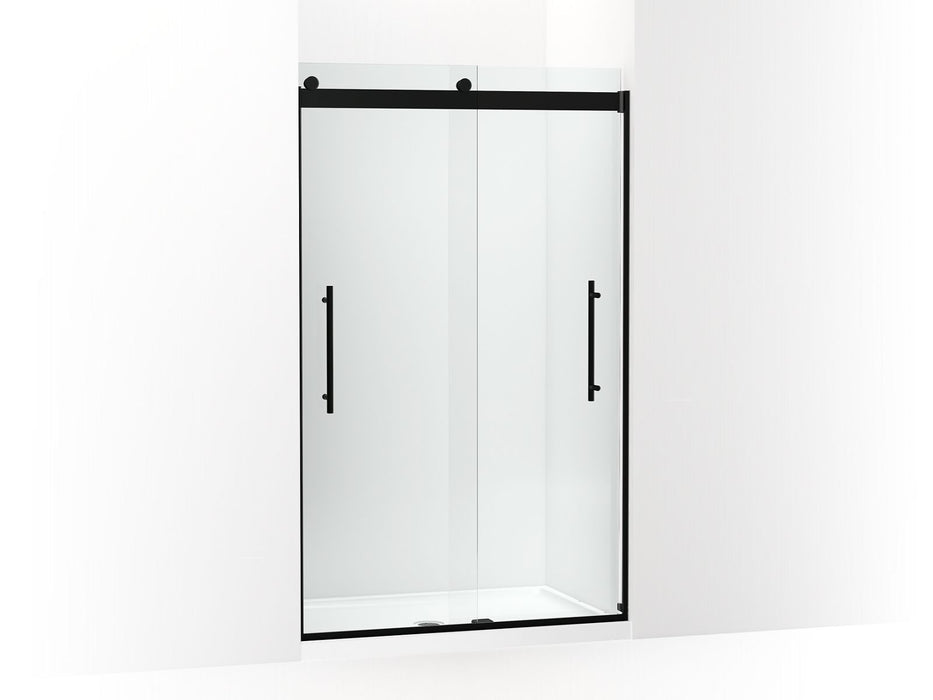 KOHLER K-702421-L Levity Frameless sliding shower door, 77-9/16" H x 44-5/8 - 47-5/8" W, with 5/16"-thick Crystal Clear 